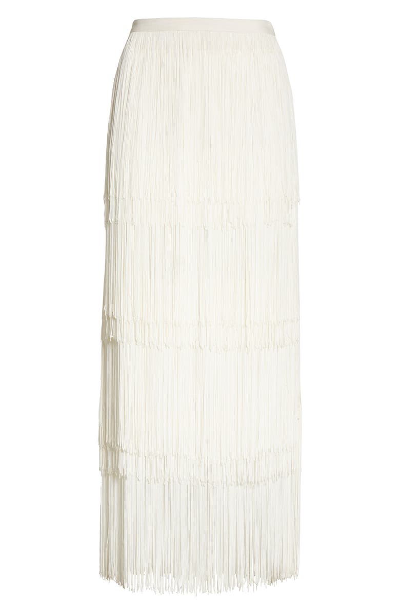 Rachel Comey Gyre Tiered Fringe Silk & Linen Skirt, Alternate, color, 