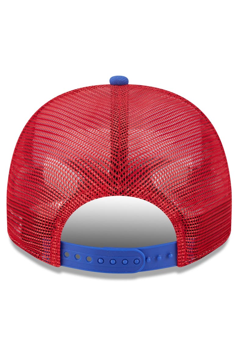 Men's New Era White/Red LA28 Summer Olympics Retro Stripe Rope A-Frame 9FIFTY Trucker Snapback Hat, Alternate, color, White