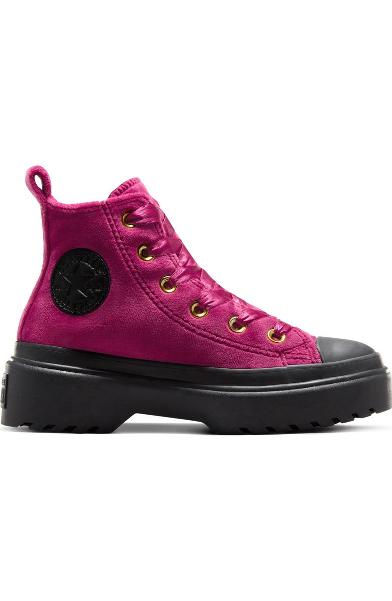 Converse Chuck Taylor<sup>®</sup> All Star<sup>®</sup> Velvet Lug Hi Sneaker, Alternate, color,
