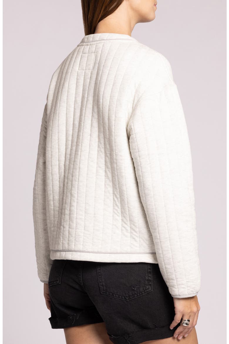Joplin Quilted Cotton Tie Front Jacket, Alternate, color, IVORY HEATHER