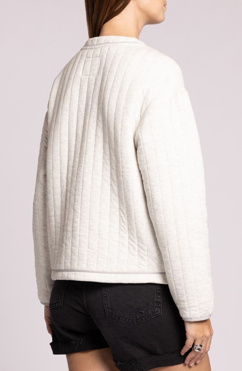 Thread & Supply Joplin Quilted Cotton Tie Front Jacket, Alternate, color, Ivory Heather