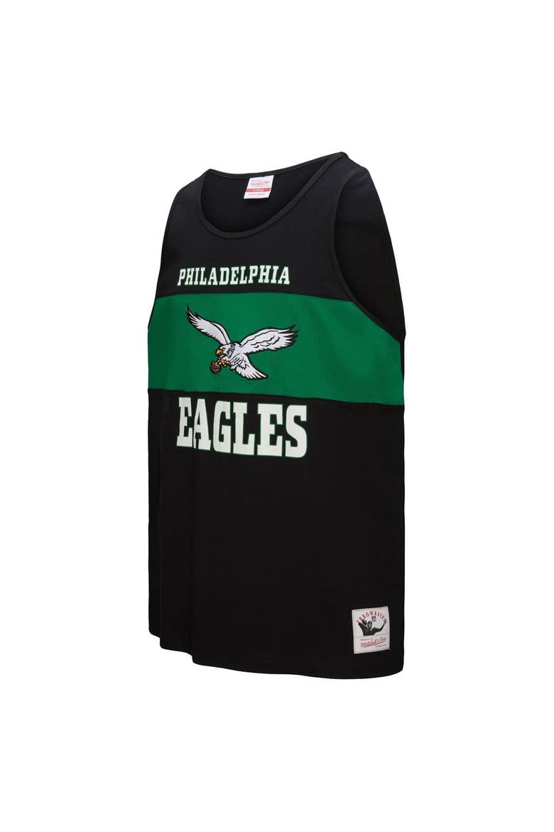 Men's Mitchell & Ness Black Philadelphia Eagles Retro Colorblock Tank Top, Alternate, color, Black