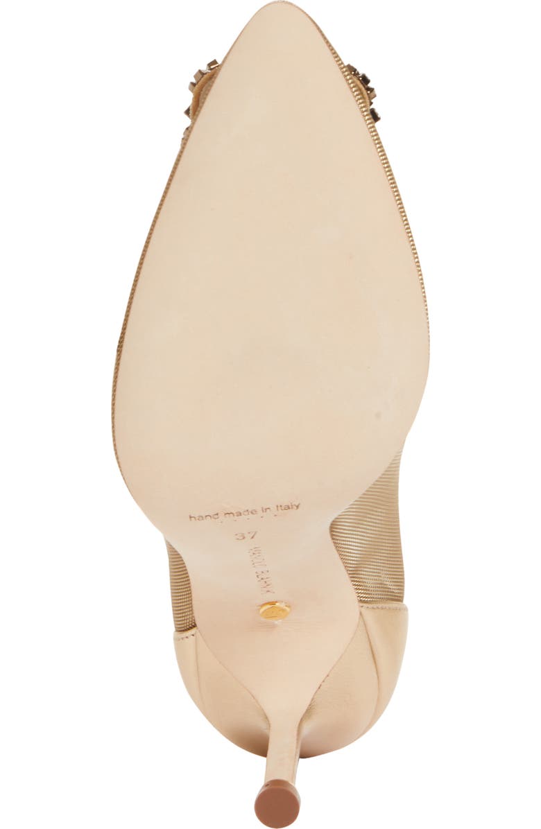 Manolo Blahnik Hangisi Crystal Buckle Mesh Pointed Toe Pump, Alternate, color,