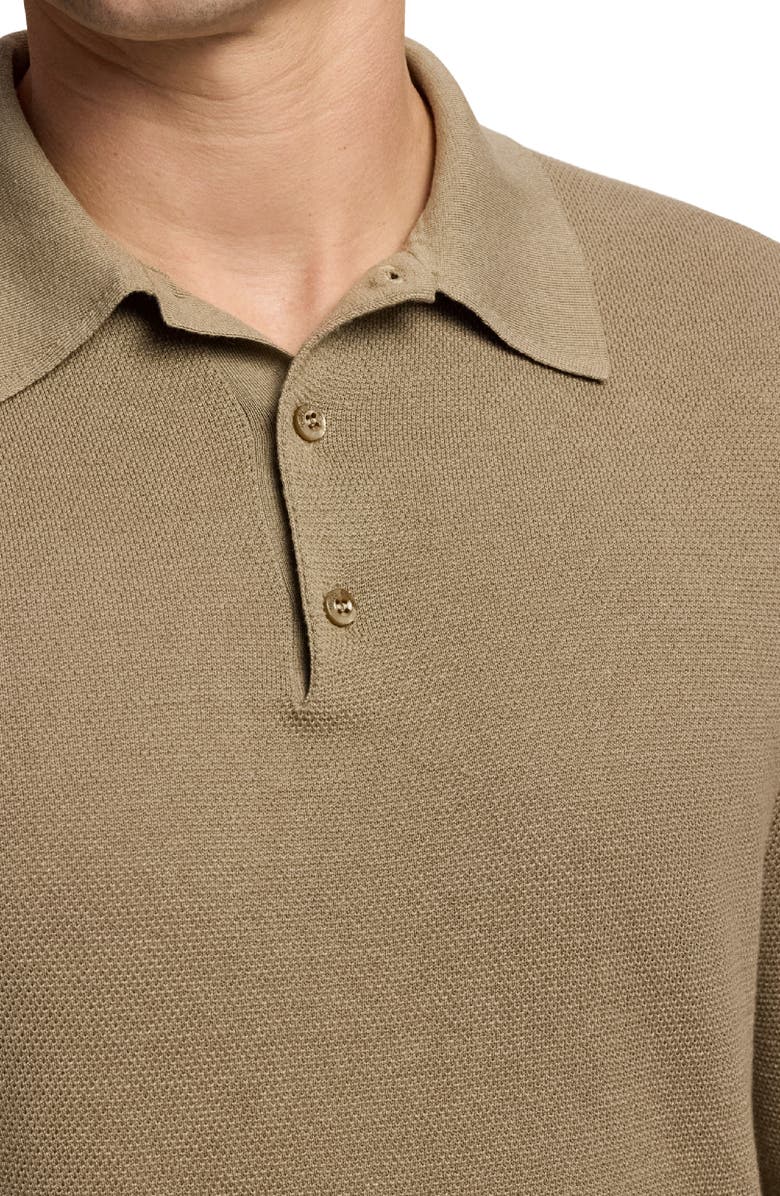Ralph Lauren Purple Label Long Sleeve Mulberry Silk & Cotton Polo Sweater, Alternate, color, Chestnut