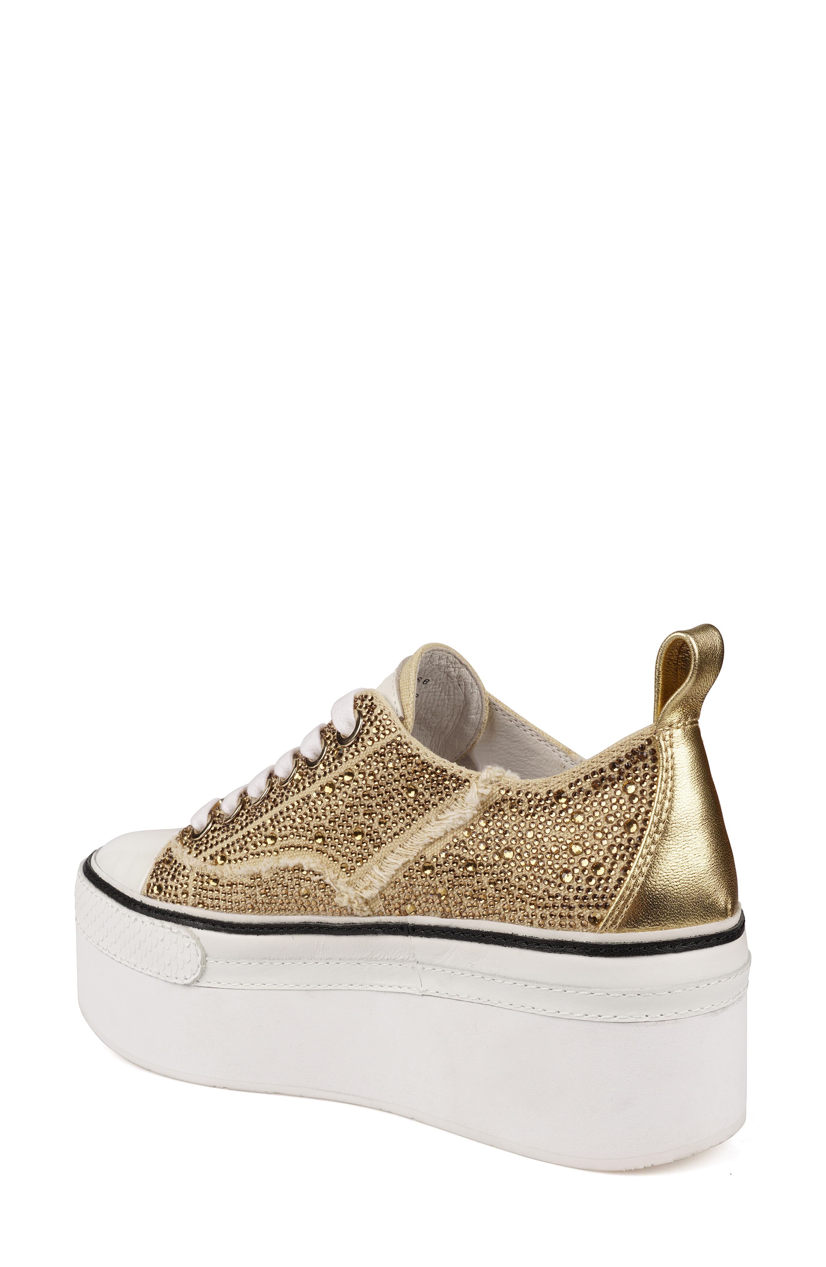 Koralay Rhinestone Platform Sneaker, Alternate, color, GOLD CANVAS