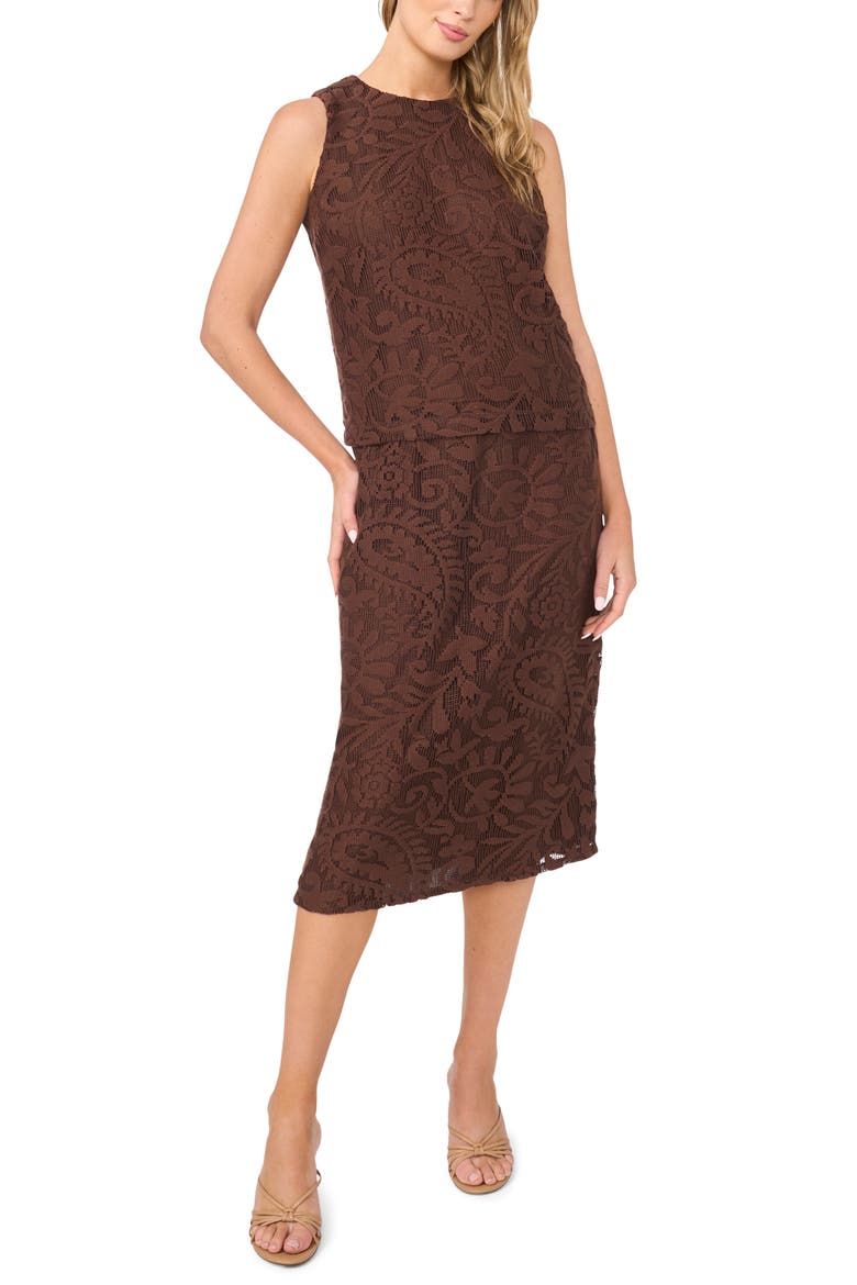 Lace Sleeveless Top, Alternate, color, CHICORY COFFEE