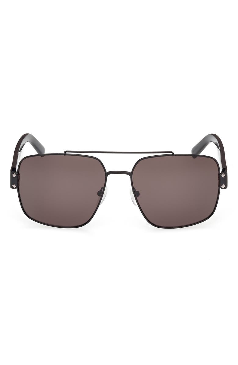 MCM 58mm Navigator Sunglasses, Main, color, Black/ Other / Smoke