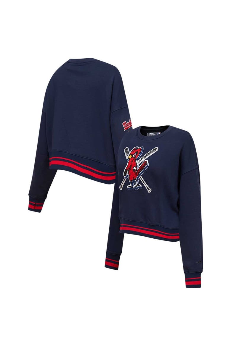 Women's Pro Standard Navy St. Louis Cardinals Mash Up Pullover Sweatshirt, Main, color, Navy
