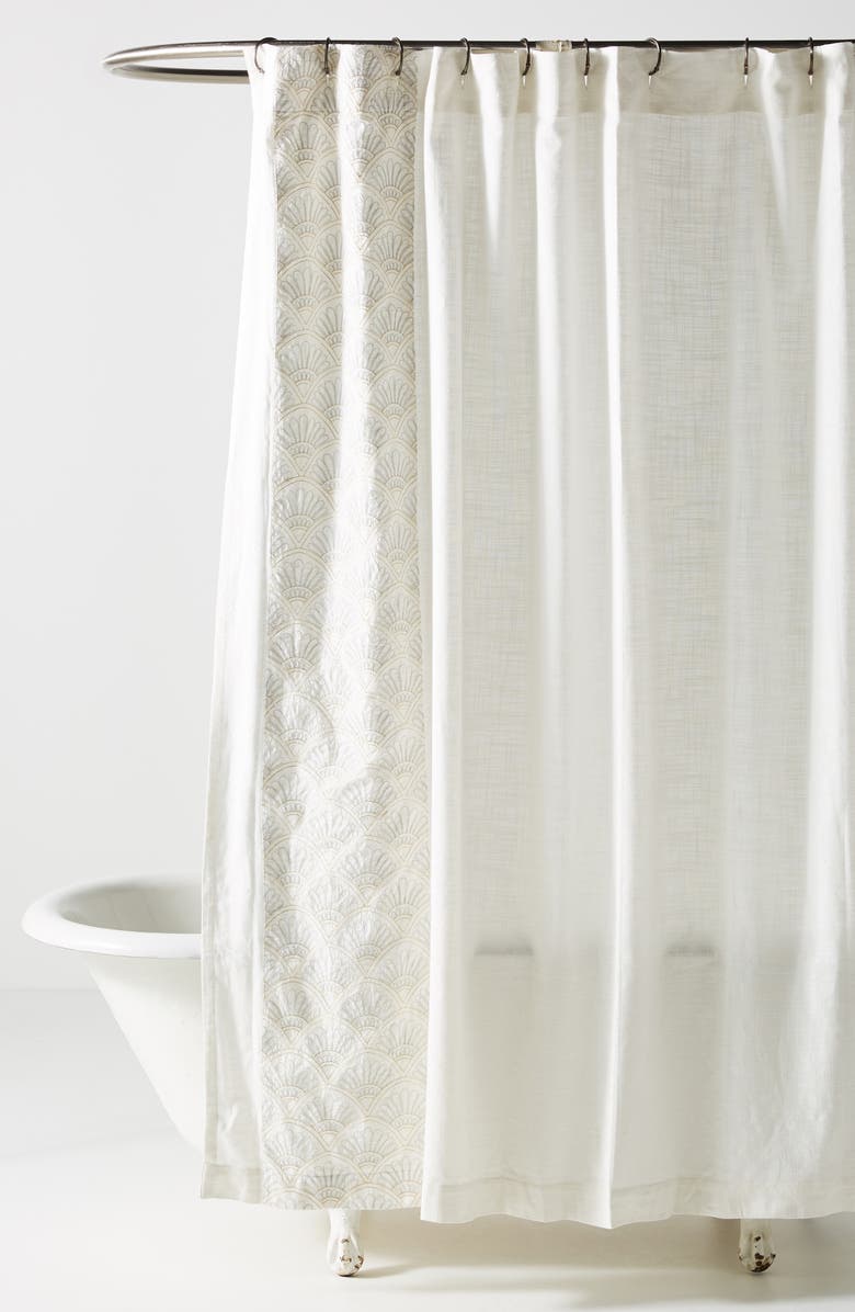 Anthropologie Home Charley Embroidered Shower Curtain, Main, color, 