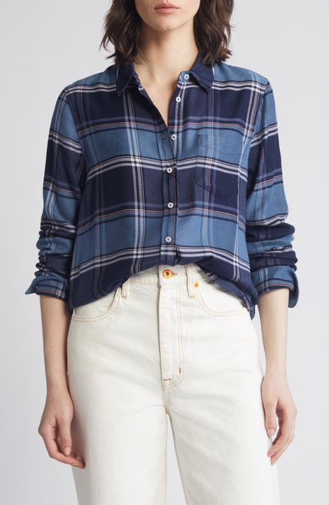 Plaid Flannel Button-Up Shirt