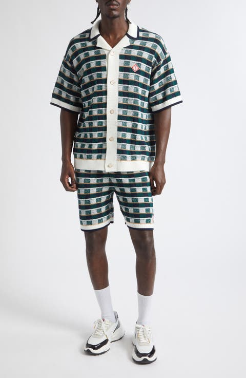 Mosaic Check Cotton Jacquard Shorts