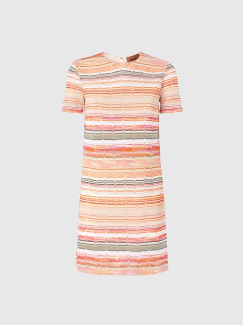 Missoni Metallic Chevron Short-sleeve Mini Dress In Multicoloured