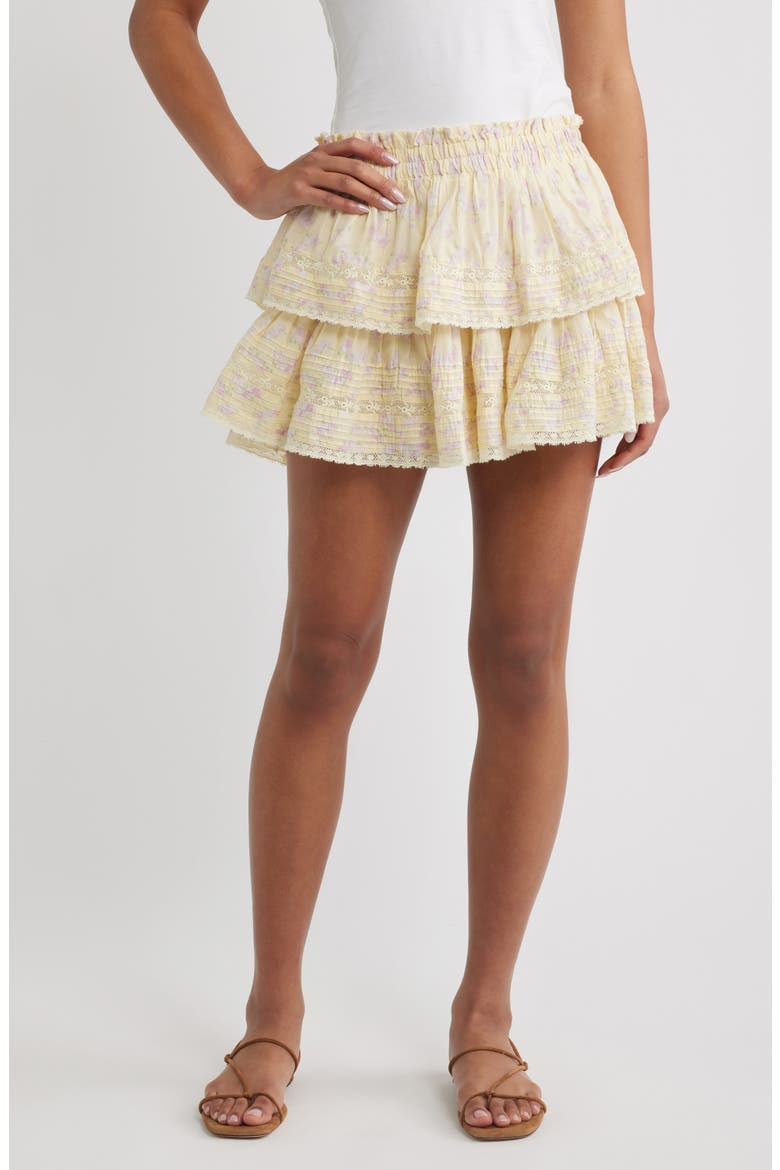 Layered Ruffle Miniskirt, Main, color, LEMON SPRITZ