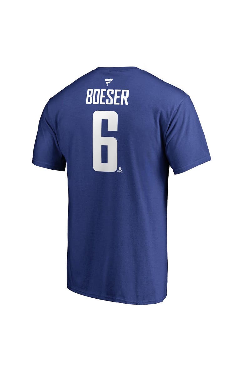 Men's Fanatics Branded Brock Boeser Blue Vancouver Canucks Team Authentic Stack Name & Number T-Shirt, Alternate, color, Blue