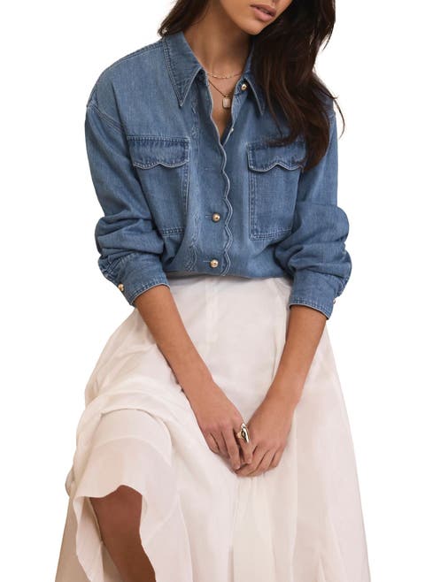 Denim Scallop Shirt