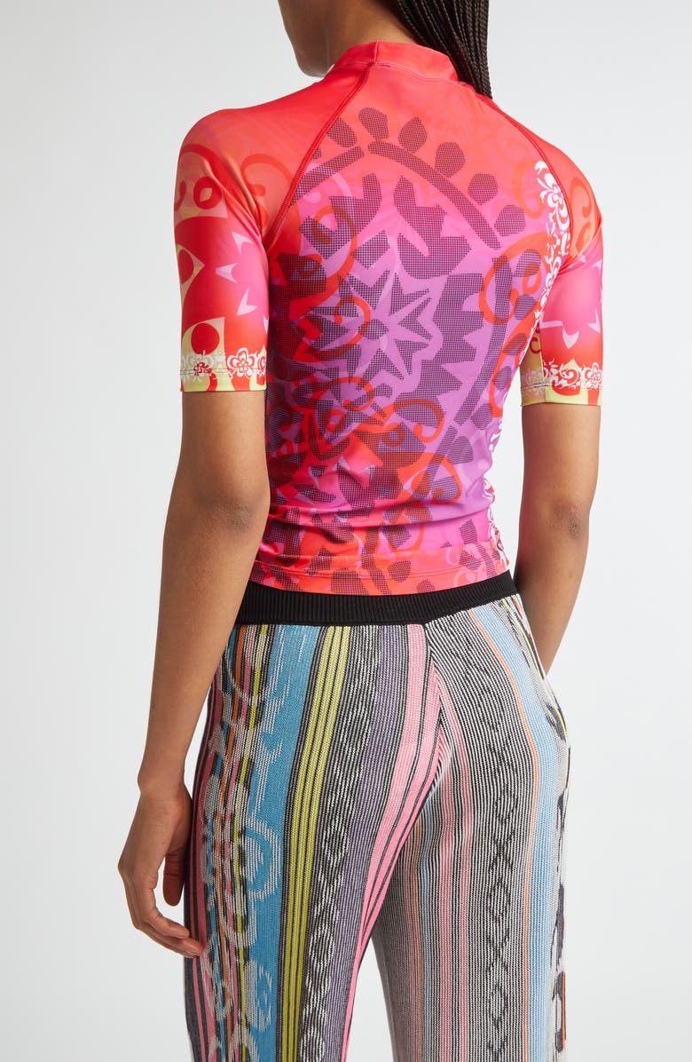 Paolina Russo Short Sleeve Mesh Rashguard, Alternate, color,
