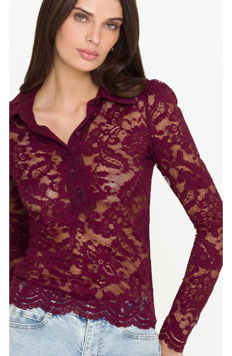 Generation Love Dominique Lace Top, Alternate, color, Dark Red