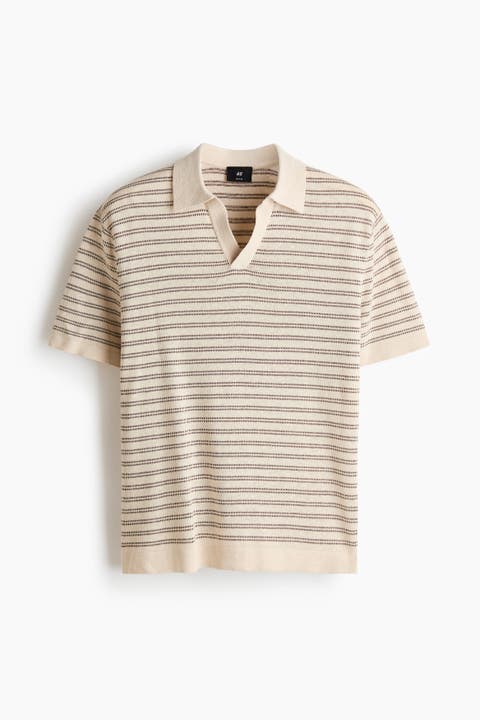 Regular Fit Linen-blend Polo Shirt
