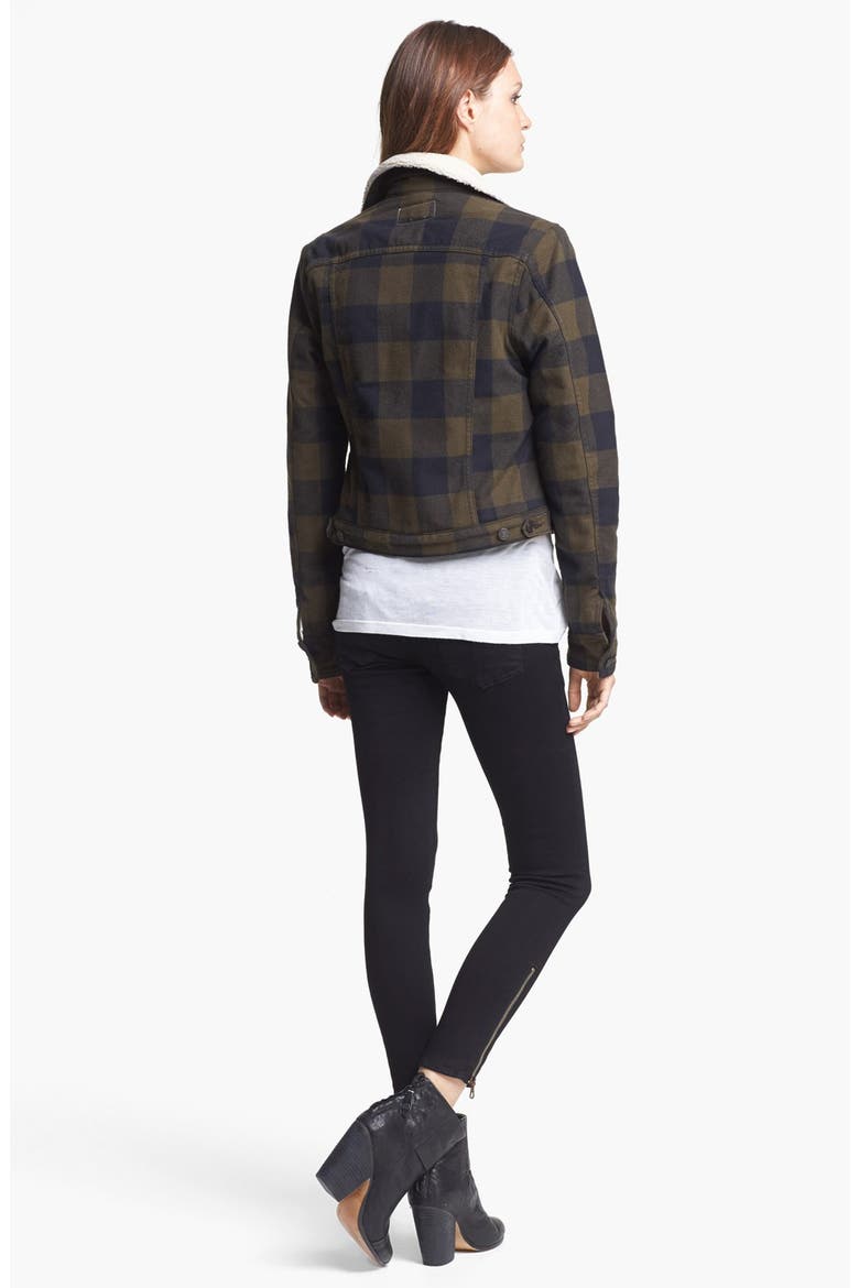 'The Fleece' Denim Jacket, Alternate, color, ARMY PLAID