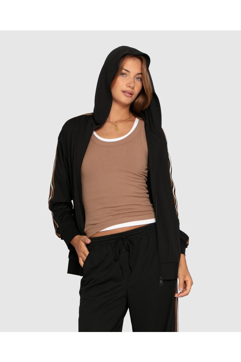 Ready To Go Striped Sleeve Jacket, Alternate, color, Black