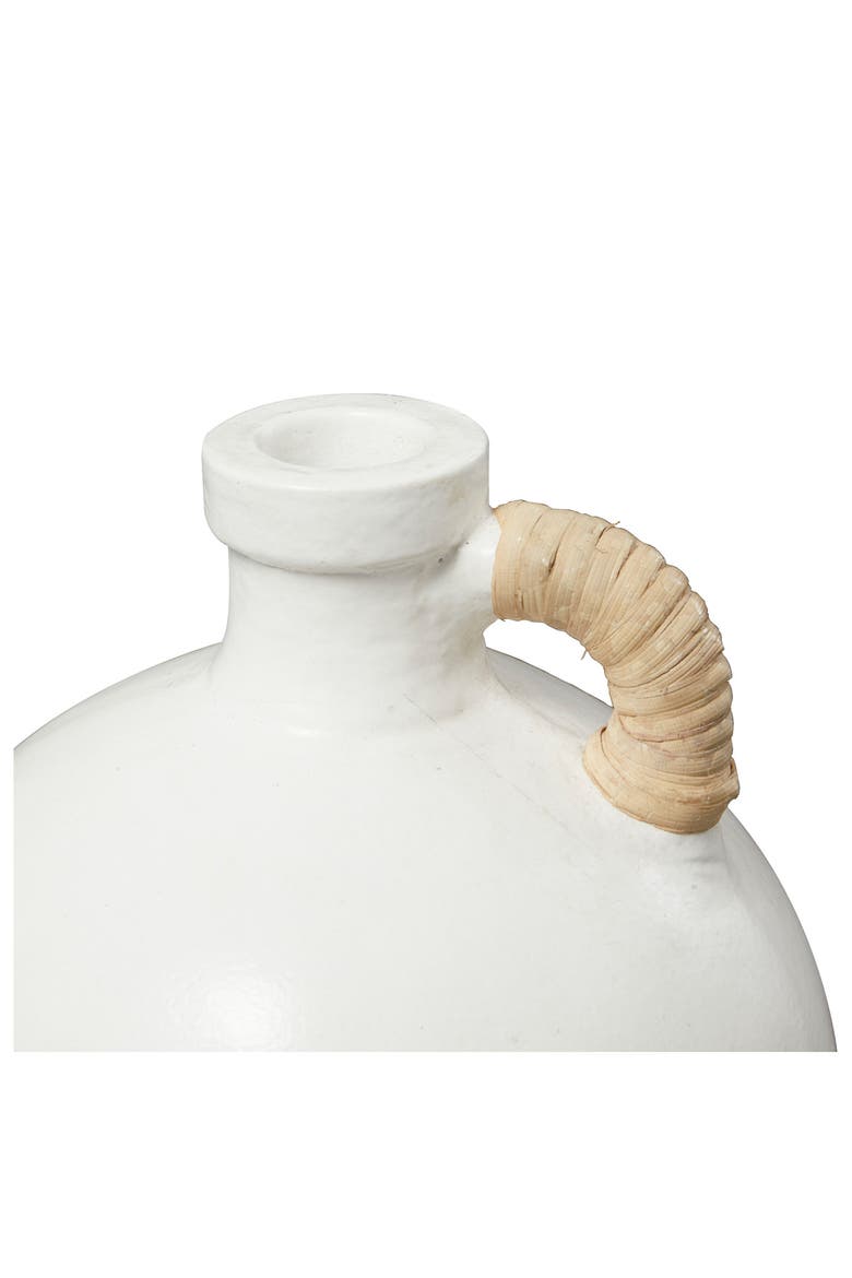 Terracotta Rattan Wrapped Jug Vase, Alternate, color, WHITE