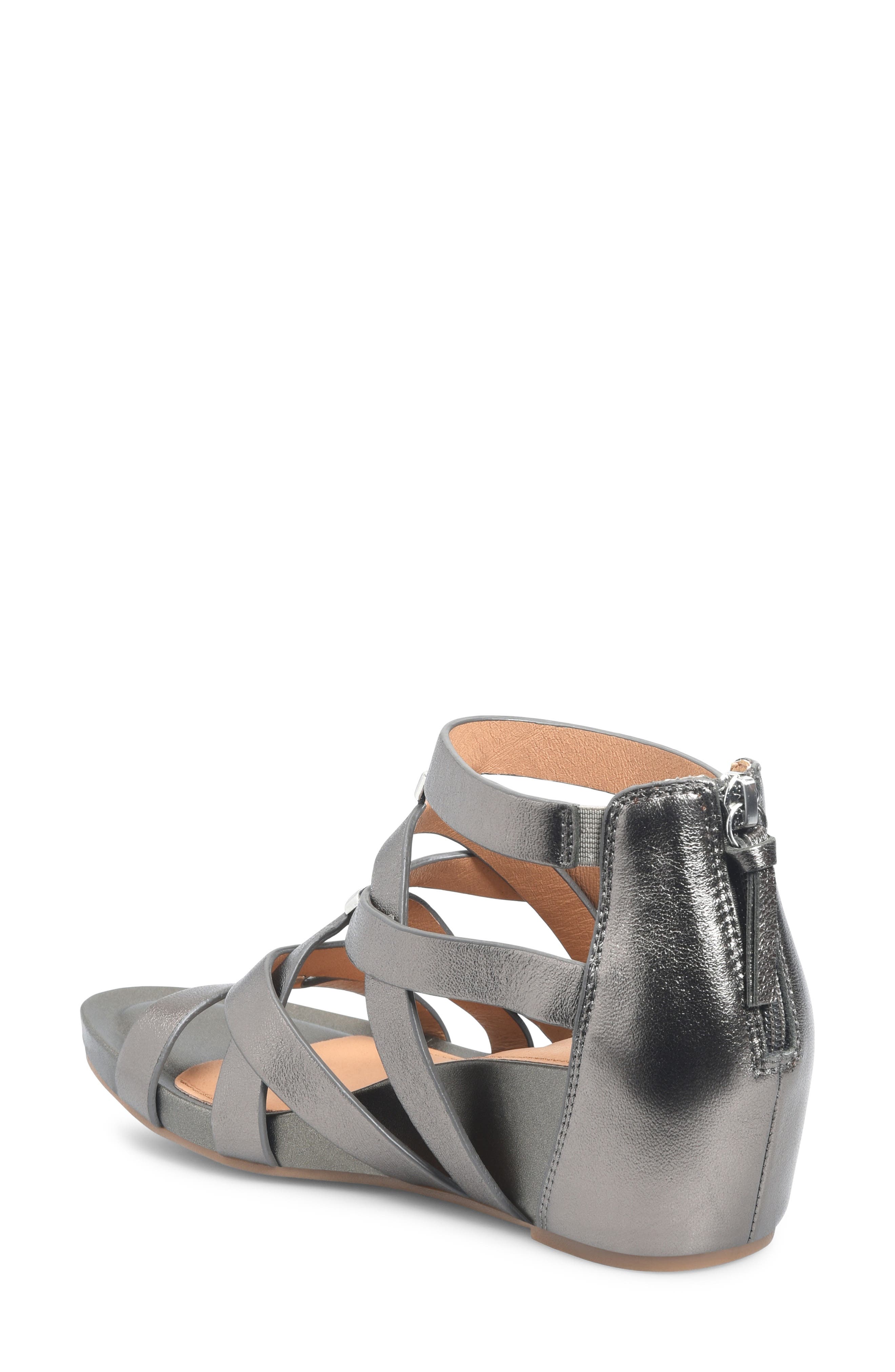 Söfft Vivi Platform Wedge Sandal, Alternate, color, Dark Pewter