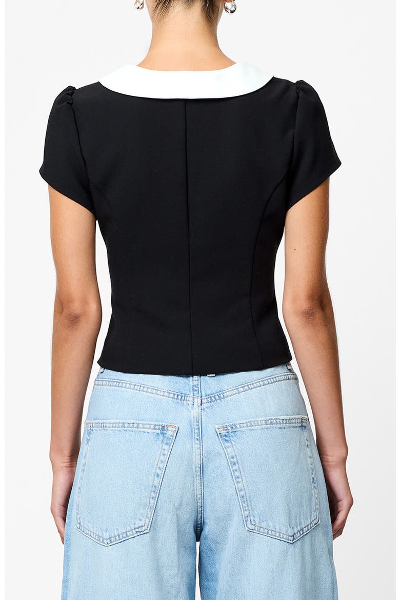 Azra Oversize Collar Top, Alternate, color, BLACK-WHITE