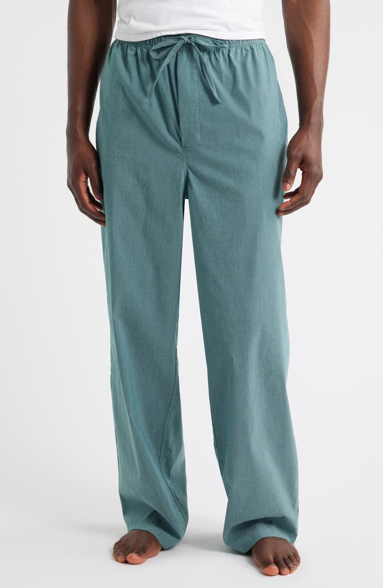 Nordstrom Plaid Poplin Pajamas, Alternate, color, Green Garnet Chambray