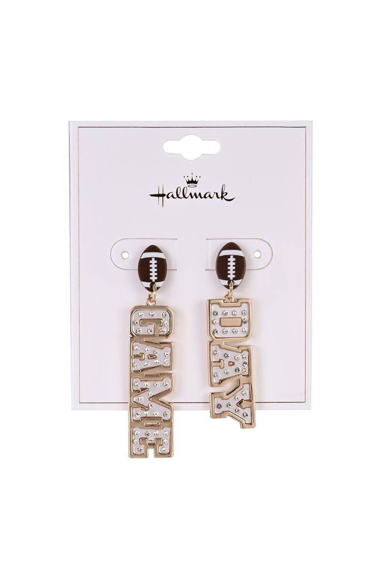 Game Day Stone Linear Earrings, Alternate, color, Brown