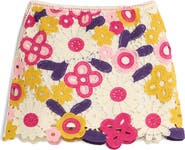 Desigual Floral Crochet Miniskirt