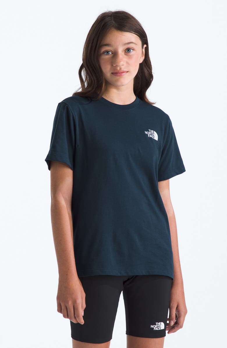 The North Face Kids' Woodland Wanderer Cotton Graphic T-Shirt, Alternate, color, Summit Navy