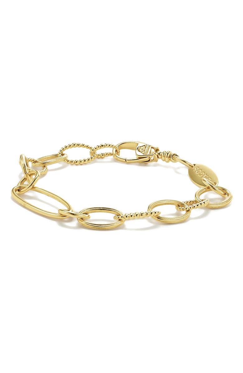LAGOS Signature Caviar Link Bracelet, Main, color, Gold
