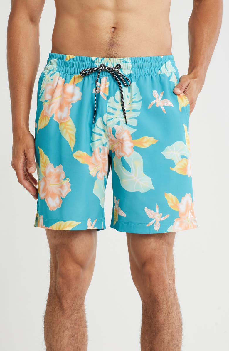 Hurley El Cap Volley Swim Trunks, Main, color, Pro Blue