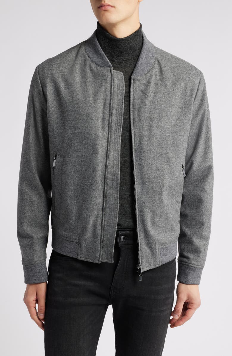 BOSS Hanry Bomber Jacket, Main, color, Silver