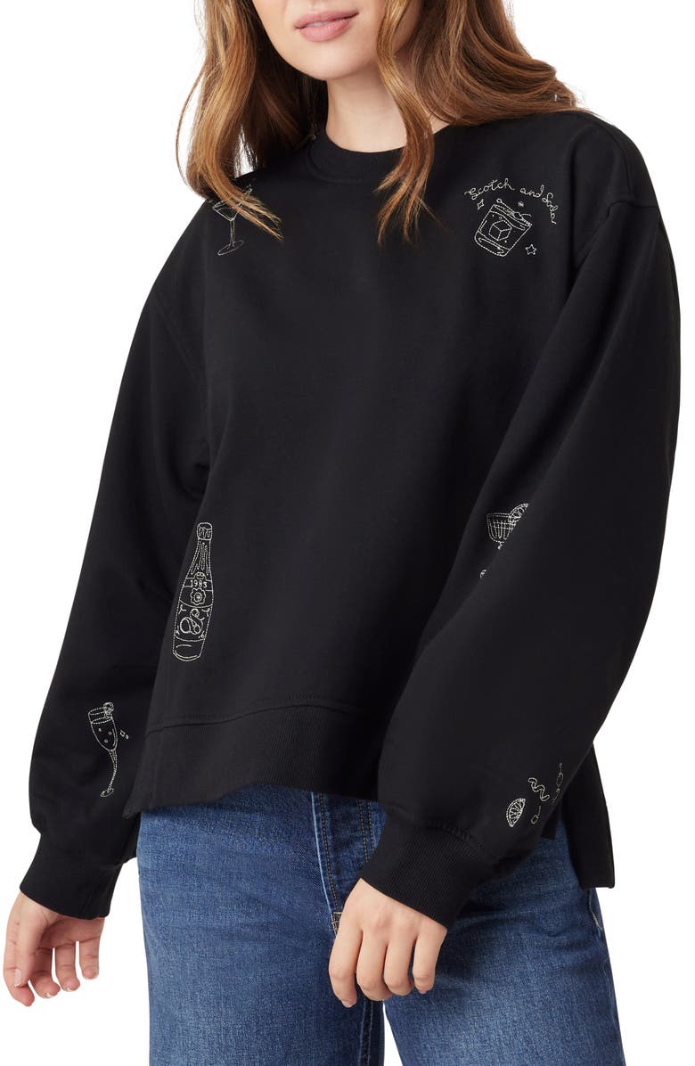 Scotch & Soda Graphic Sweatshirt, Main, color, Black