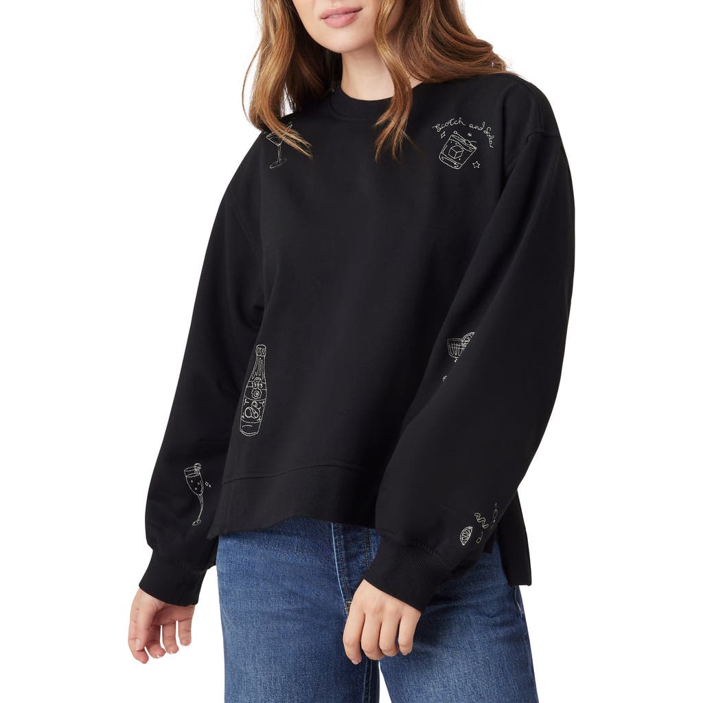 Scotch & Soda Logo Detail Cotton Sweatshirt In Black