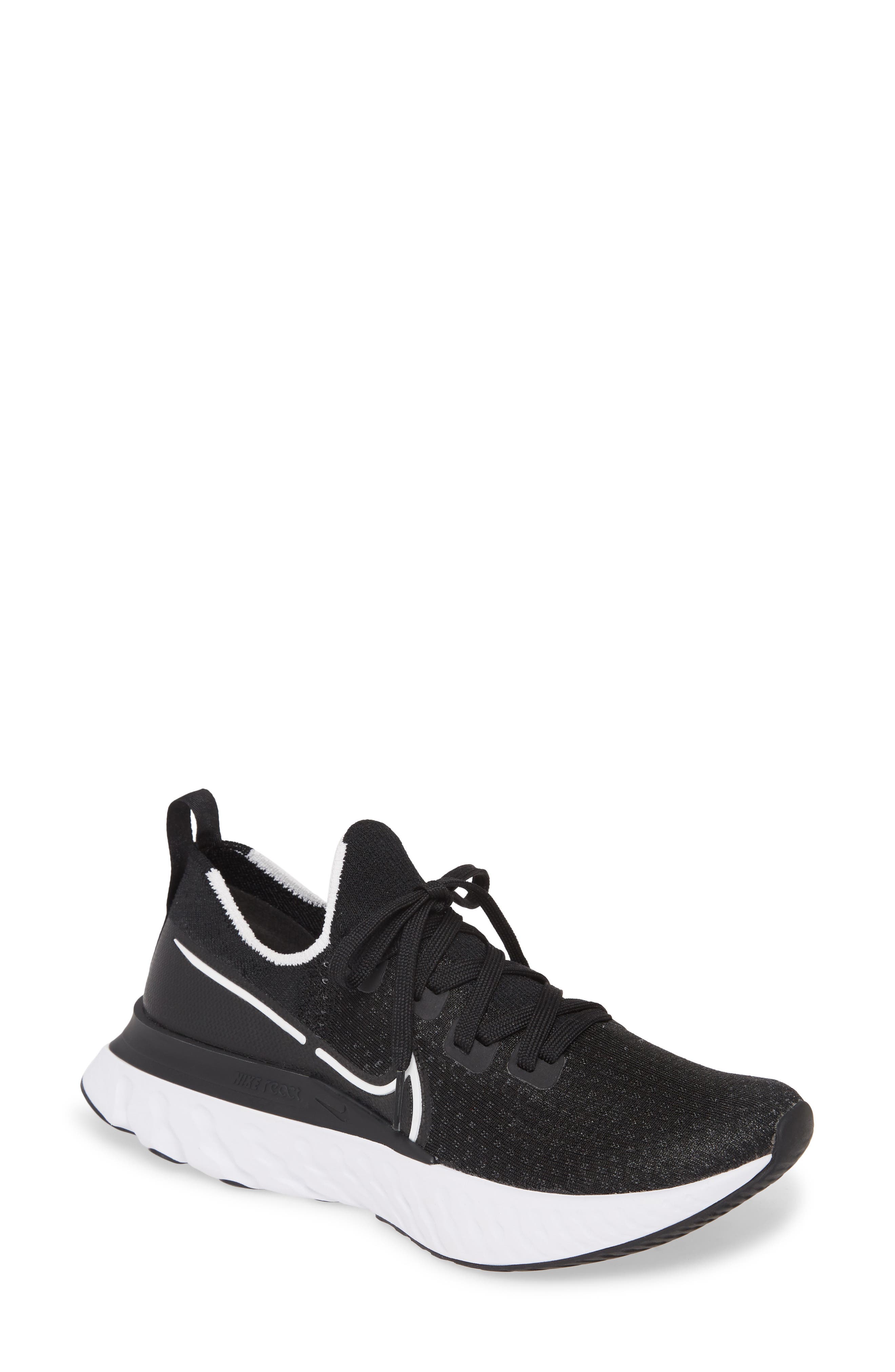 React Infinity Run Flyknit Running Shoe, Main, color, BLACK/ WHITE/ DARK GREY