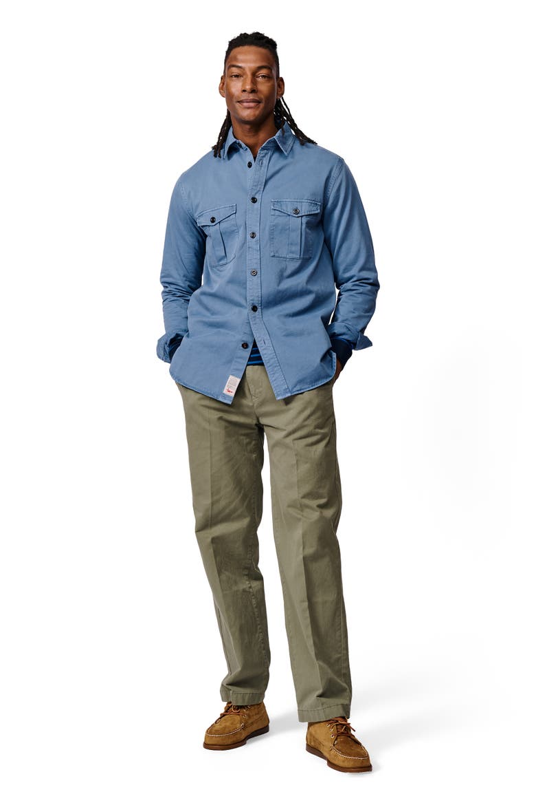 Cole Long Sleeve Twill Overshirt, Alternate, color, Blue