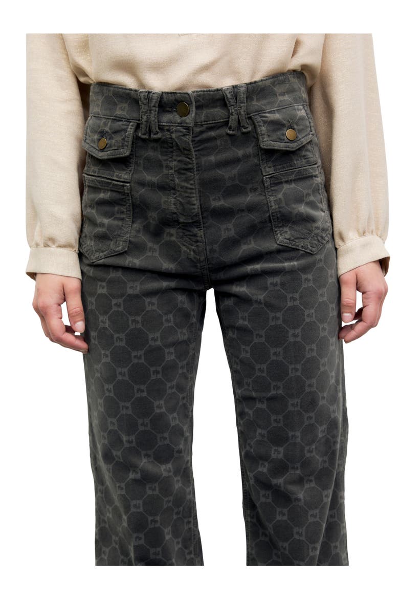 High-Rise Wide-Leg Jeans, Alternate, color, Charcoal