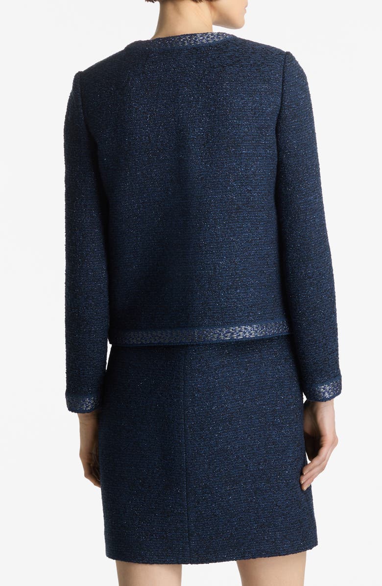 ST. JOHN Openwork Pocket Metallic Tweed Jacket, Alternate, color, 