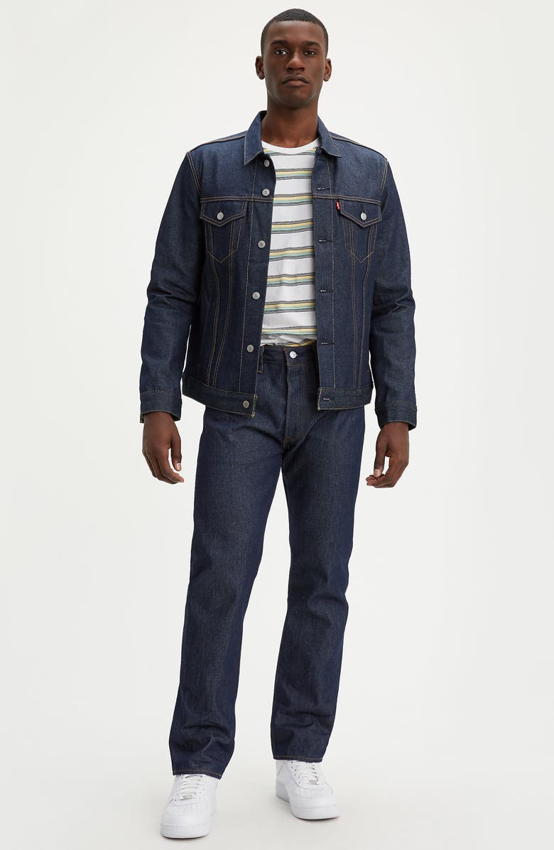 Levi's<sup>®</sup> 501<sup>®</sup> Original Straight Leg Jeans, Alternate, color, Rigid Stf