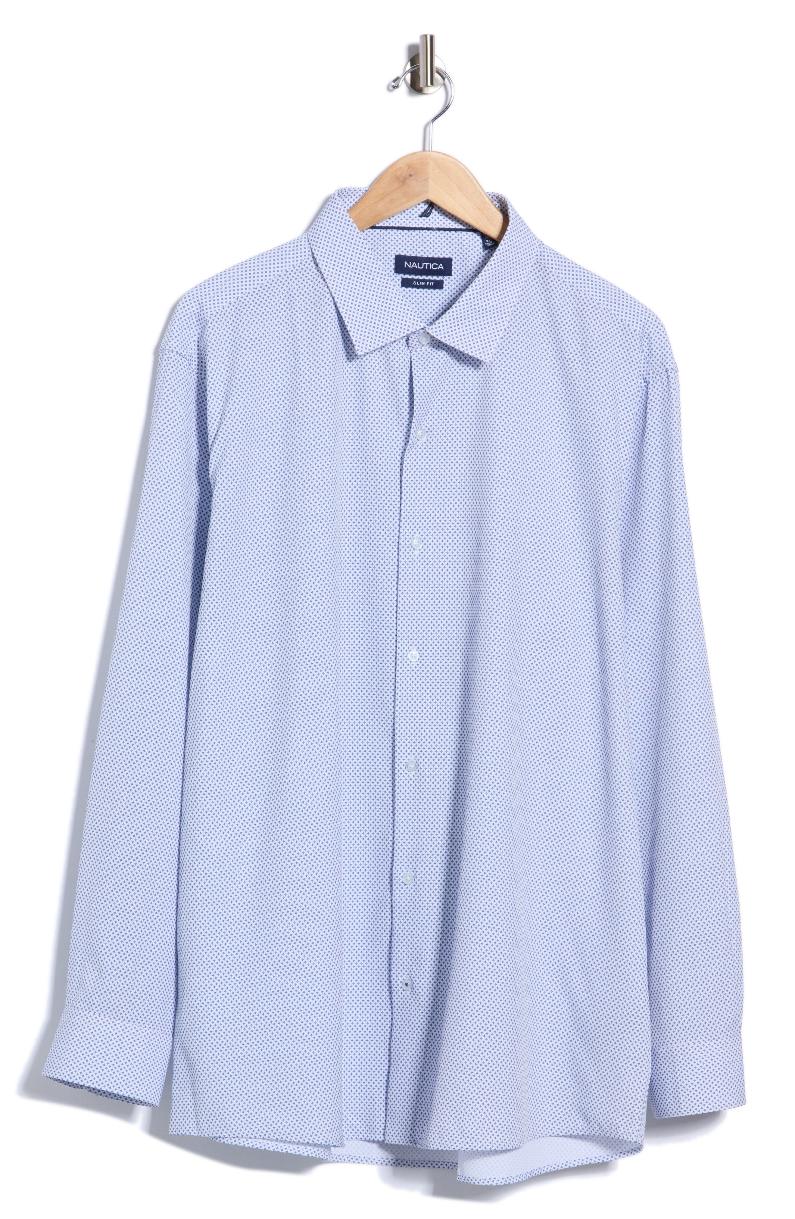 Microprint Performance Trim Fit Dress Shirt