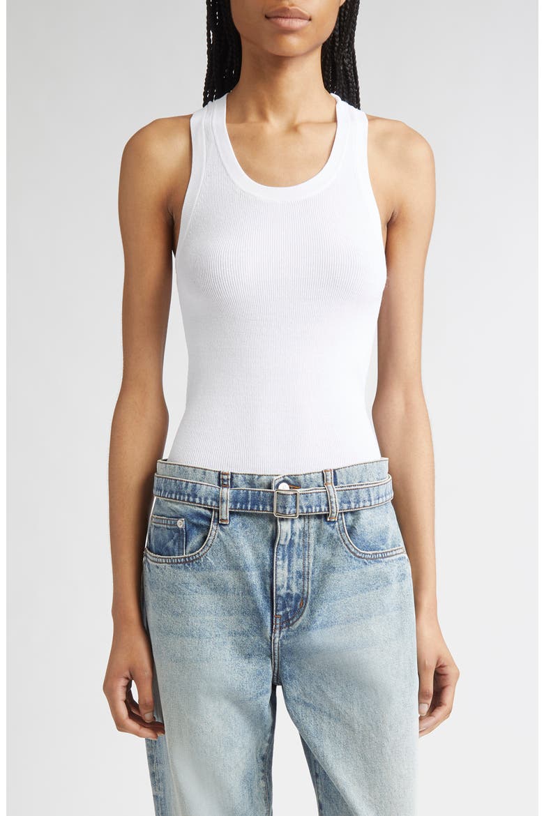 Ribbed Tank, Main, color, WHITE