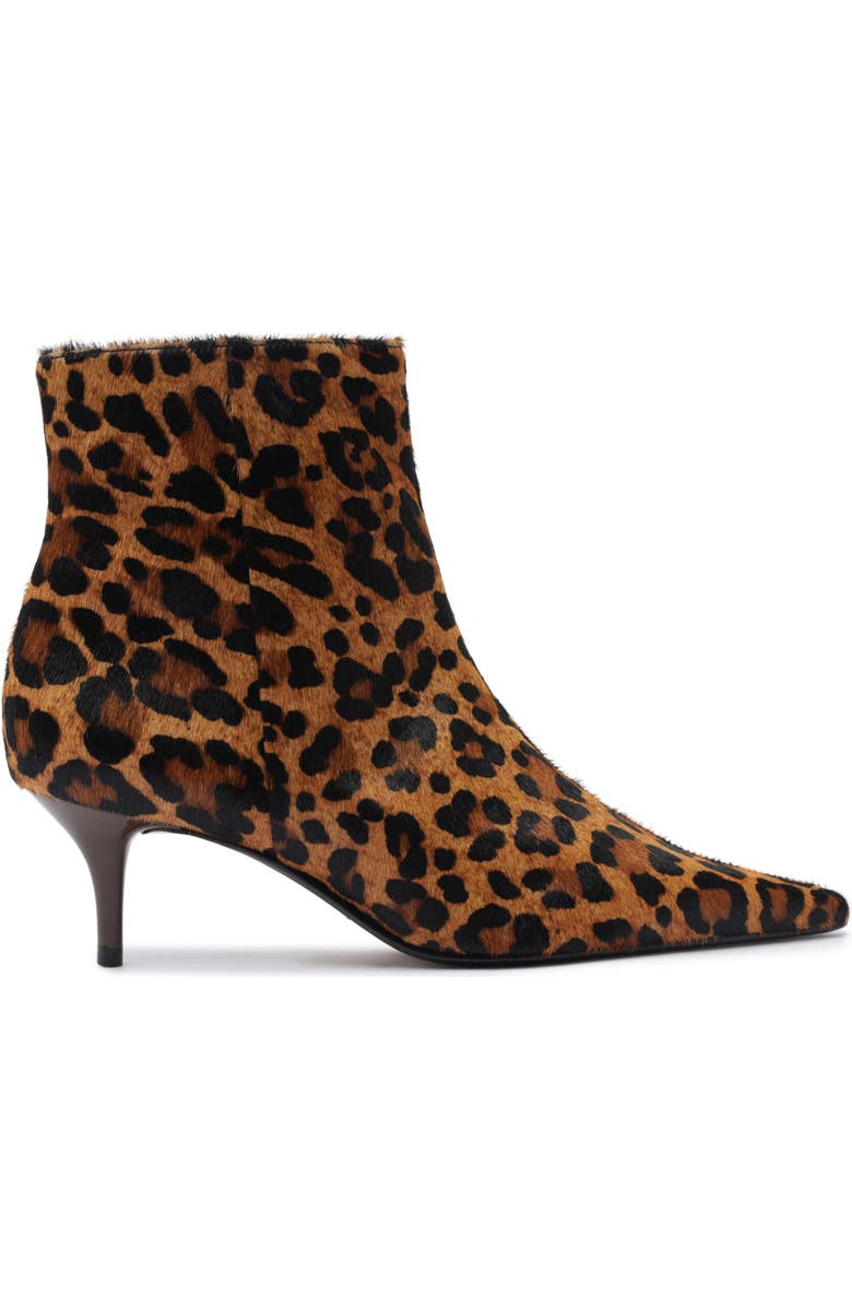 Schutz Mikki Pointed Toe Low Heel Bootie, Alternate, color, Leopard