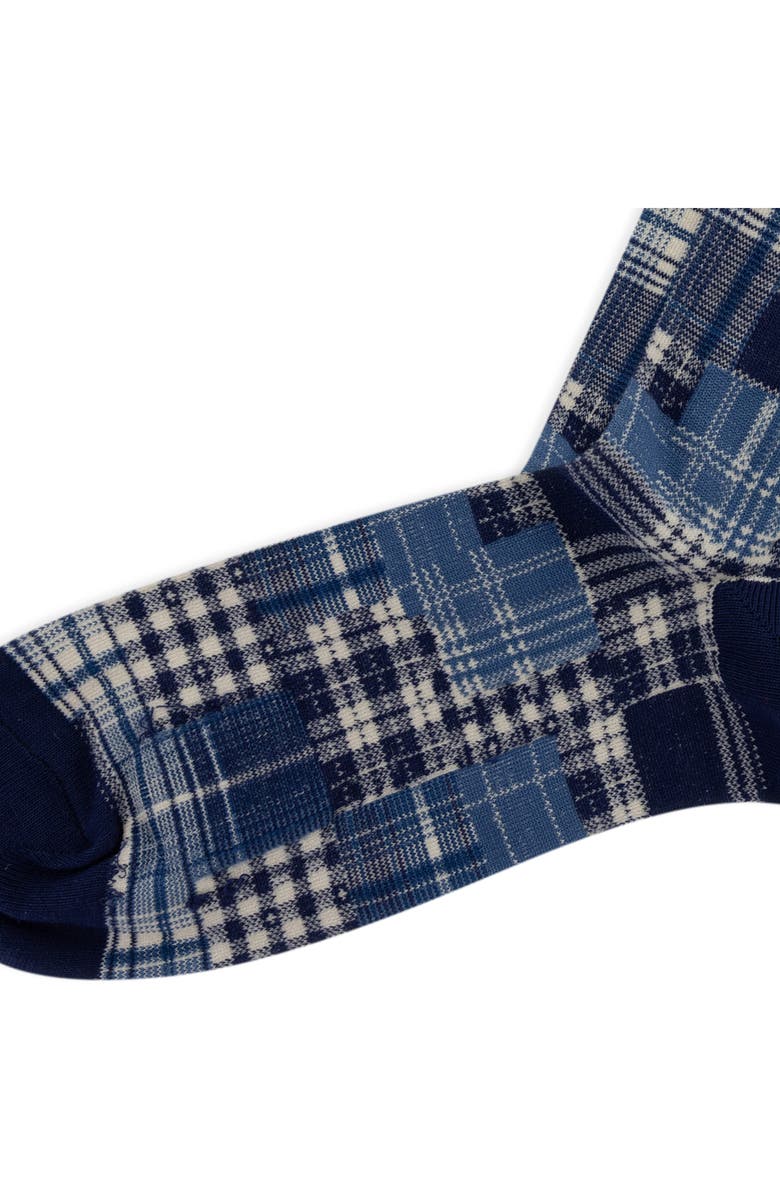 Polo Ralph Lauren Shirting Pattern Crew Socks, Alternate, color, Navy