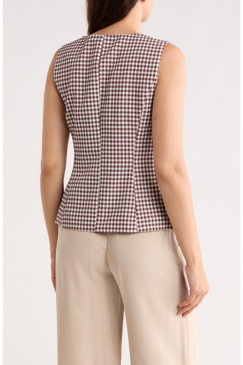 Scoop Neck Vest, Alternate, color, BROWN/WHITE
