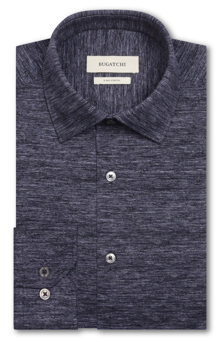 Bugatchi James OoohCotton<sup>®</sup> Space Dye Button-Up Shirt, Alternate, color, Black