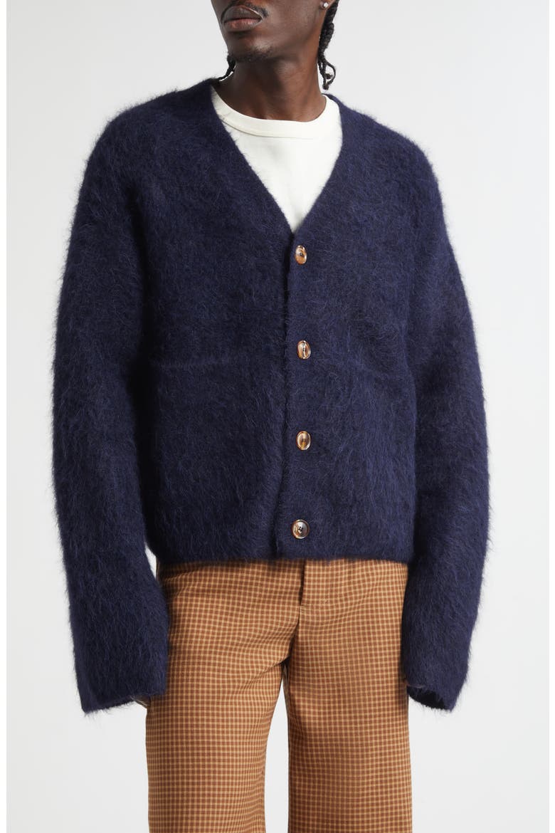 Lee Alpaca Blend V-Neck Cardigan, Main, color, NEPTUNE ALPACA
