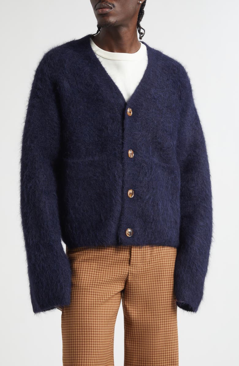 Séfr Lee Alpaca Blend V-Neck Cardigan, Main, color, Neptune Alpaca