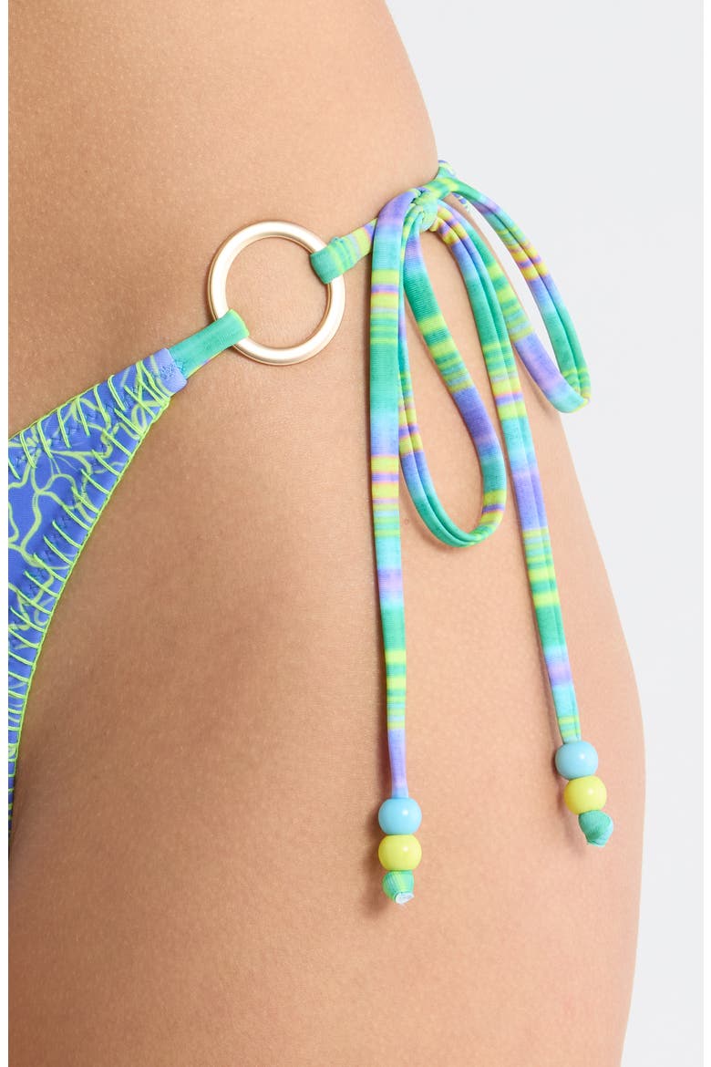 Ring Lace Stitch Side Tie Bikini Bottoms, Alternate, color, SUGAR WAVE